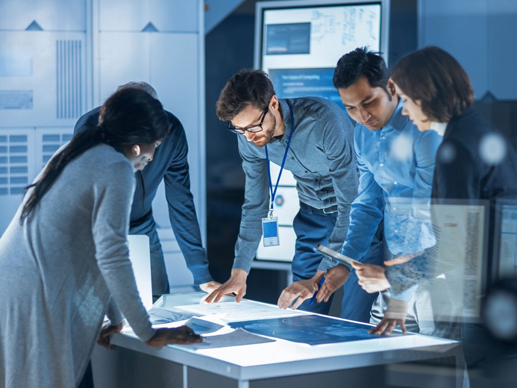 People working on a software project